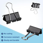 360 PCS Binder Clips Small – Mini Black Metal Paper Clamps, 0.6in/15mm Binder - Image 2
