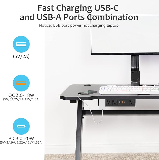 HHSOET Under Desk Power Strip - Image 4