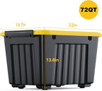 Nazhura 72Quart Plastic Storage Bin, Stackable and Nestable Storage Boxes - Image 3