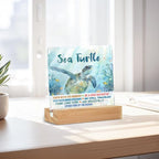 Sea Turtle Decor Desk Acrylic Sign 4x4 inch, Turtle Gifts - Image 3
