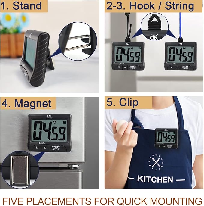 HOME MOST 2-Pack Large Display Kitchen Timer - Image 3
