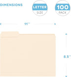 Manila Folders 8.5 x 11, Letter Size 100-Pack - Image 3