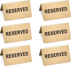 Stainless Steel Reserved Table Sign, 2.36 x 3.94 Inch Tent-Style Signs by Kaimex