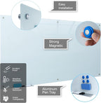 Magnetic Glass White Board 72"X36" Premium Tempered Dry Erase Boards Wall - Image 2