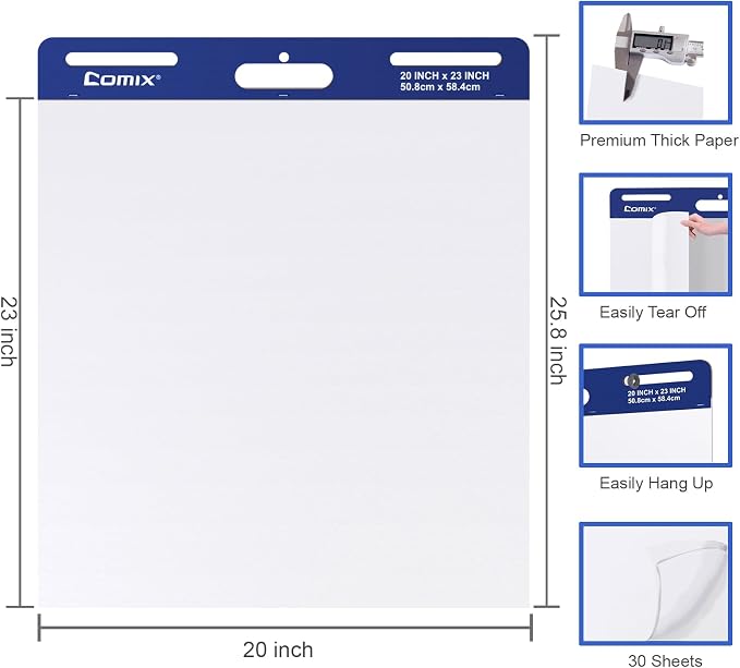 Comix Sticky Easel Pad, Large 20 x 23 Inches Flip Chart Paper - Image 3