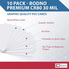 10 Pack - Bodno Premium CR80 30 Mil Graphic Quality PVC Cards - Image 2
