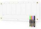 Glass Golden Weekly Dry Erase Calendar White Board by Yeoux
