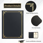 12 Packs Certificate Covers, Certificate Holders Gold Foil Border, - Image 3