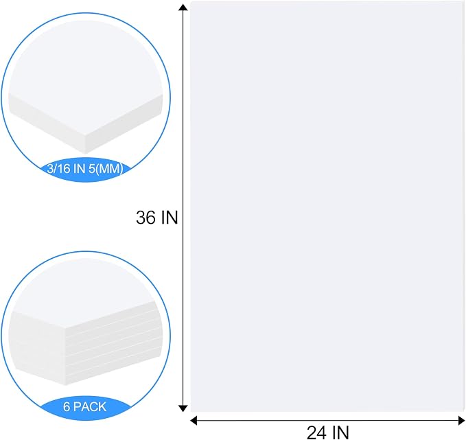 ToLanbbt 6 Pack White Foam Board, Displaying - Image 2