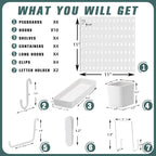 MULSAME Pegboard Combination Kit, 25.2" x 50.4" Wall Mounted Storage Set - Image 4