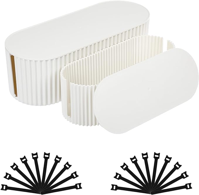 FABROK 2 Pack Cable Management Box, Cord Organizer Box by FABROK