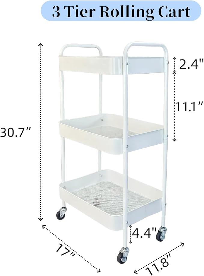 LIWNYRK Metal 3 Tier Rolling Cart - Image 7