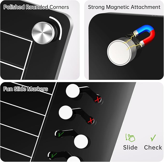 NiHome Black Acrylic Magnetic to Do List Planning Board - Image 4