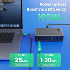 USB C Charger 300W USB C Charger Block, 8-Ports GaN IV Fast Charging Station Hub - Image 2