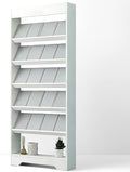 LHIUGE 6-Layer Brochure Display Rack, Freestanding Wooden Magazine Rack by LHIUGE