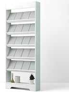 LHIUGE 6-Layer Brochure Display Rack, Freestanding Wooden Magazine Rack by LHIUGE