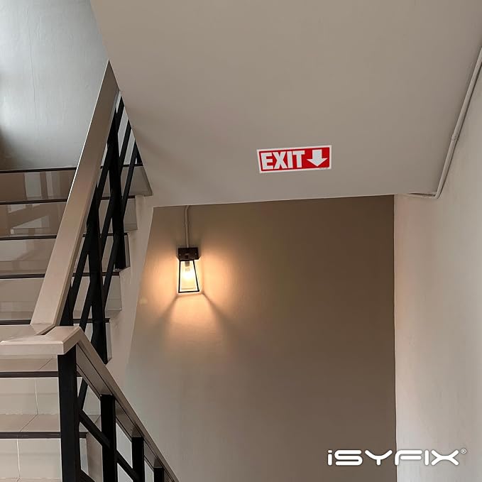 iSYFIX Exit Signs Stickers 2 Pack 12x4 Inch - Image 5