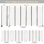 MAYOLIAH 6 Panel Folding Privacy Screen 9ft Wide, 6ft Tall Partition Room - Image 5