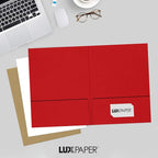 LUXPaper 9" x 12" Presentation Folders | Two Pocket | Ruby Red | 100lb. Cover | - Image 6
