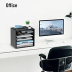 SHARKWOODS 5-Tier Wood Desk Organizer, Paper Tray Organizer - Image 9