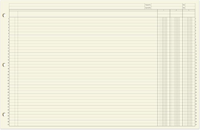 BookFactory Ledger Sheets/Large 3 Column Accounting Ledger Columnar Loose Leaf - Image 2