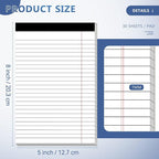 Nichela 5" x 8" Note Pads 6 Pack of Legal Pads 30 Sheets Notepad College Ruled - Image 2