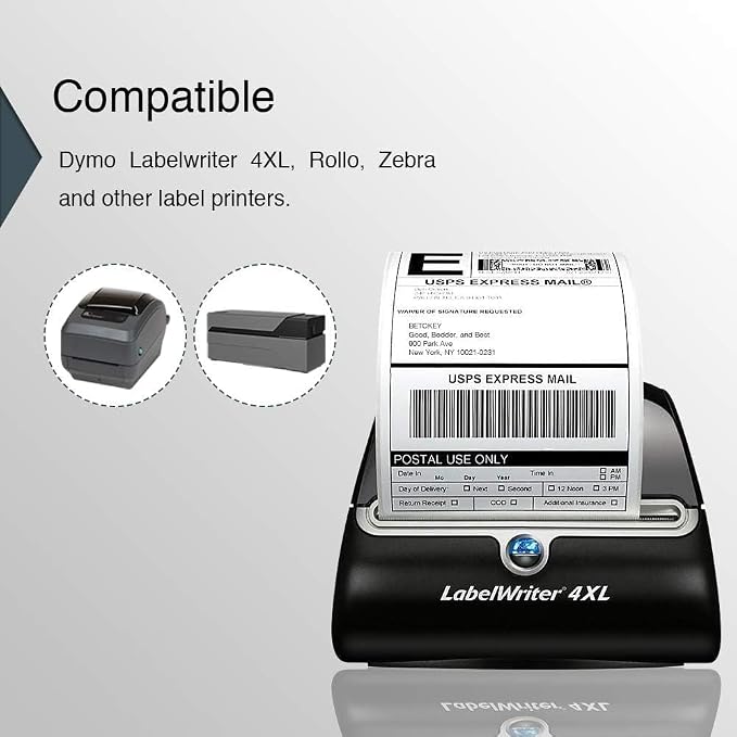 BETCKEY - Compatible DYMO 1744907 Shipping Labels, Perforated, Compatible - Image 4