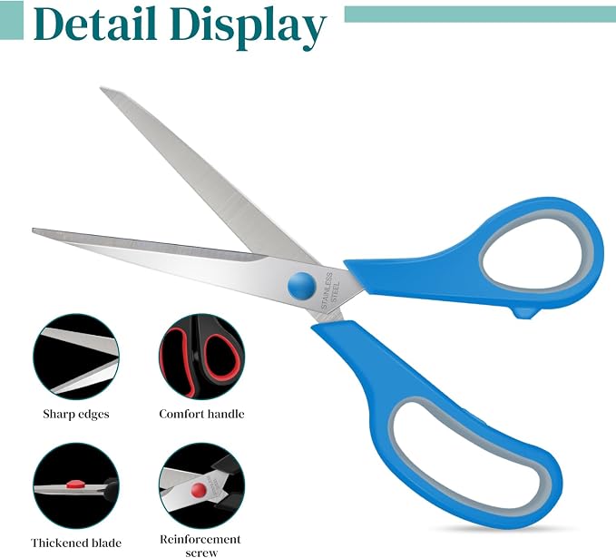 Sewing Craft Scissors Bulk, Stainless Steel Shears - Image 3