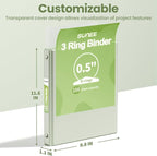 SUNEE 1/2 inch Binder 3 Ring 1 Pack, Sage Green - Image 7