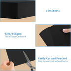 OcePor 100 Sheets Black Cardstock 9” x 12”, 92lb/250gsm Black Card Stock - Image 4