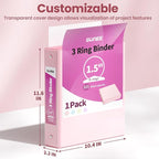 SUNEE 3 Ring Binder 1.5 Inch 1 Pack - Image 7