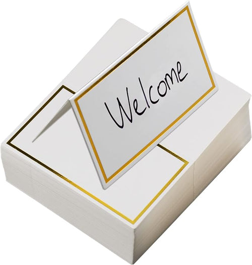 100 Pack Place Cards for Table Setting Small Paper Tent Cards by IFAMIO