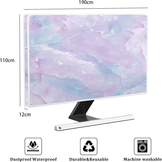 Baocicco Violet Marble Waterproof 80 Inch TV Dust Cover Anti-Static Dustproof - Image 2
