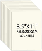 Cream Cardstock 8.5 X 11, 80 Sheets Card Stock, 75lb/ 200gsm Copy Paper by Ciphyfee