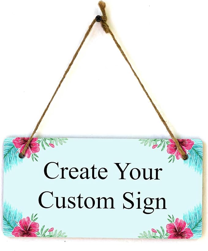 Signs ByLITA Tropical Hibiscus Personalized Hanging Wall or Door Sign | Custom by SignsByLITA