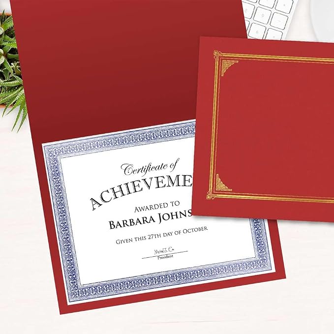 Geographics Classic Linen Red Certificate Holders - Image 4