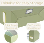 BLU MONACO | Set of 6 Foldable Magazine File Holders in Earth Green | - Image 6