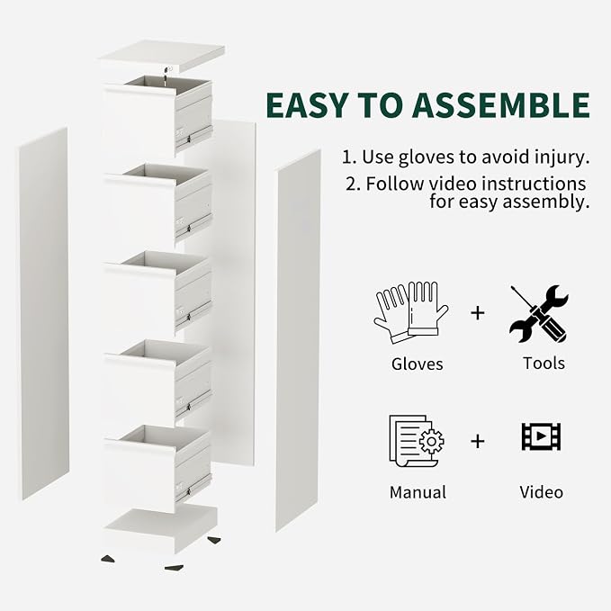 Yukimo 3 Drawer File Cabinet - Image 6
