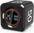 Digital Pomodoro Timer Cube 5/10/25/50min, Visual Productivity Flip Timer by COWVTUJ