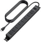 HHSOET Metal 360° Rotating Mountable Power Strip, 8 Outlet Gaming Table Mounted by HHSOET