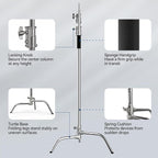 2 Pack Photography C Stand: 100% Stainless Steel - Image 5
