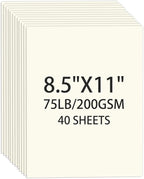 Cream Cardstock 8.5 X 11, 40 Sheets Card Stock, 75lb/ 200gsm Copy Paper by Ciphyfee