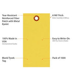 SmartSign 4.75 x 2.375 inch “Yellow” Blank Tyvek Shipping Tags - Image 4