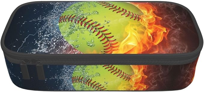 Softball Ball Pencil Case Big Capacity Storage Pencil Pouch Stationery Bags - Image 9