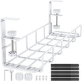 15.7” Under Desk Cable Management Tray, No Drill Steel Cable Tray Organizers by REFLYING