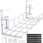 15.7” Under Desk Cable Management Tray, No Drill Steel Cable Tray Organizers by REFLYING