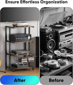 Ardier Media Stand with Detachable Baskets, 4-Tier AV Media Stand Corner Shelf - Image 7