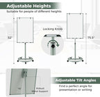 Goplus 40” x 26” Rolling Whiteboard, Height Adjustable Magnetic Dry Erase Board - Image 2