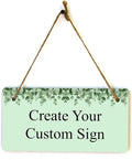 Signs ByLITA Eucalyptus Greenery Personalized Hanging Wall or Door Sign | by SignsByLITA