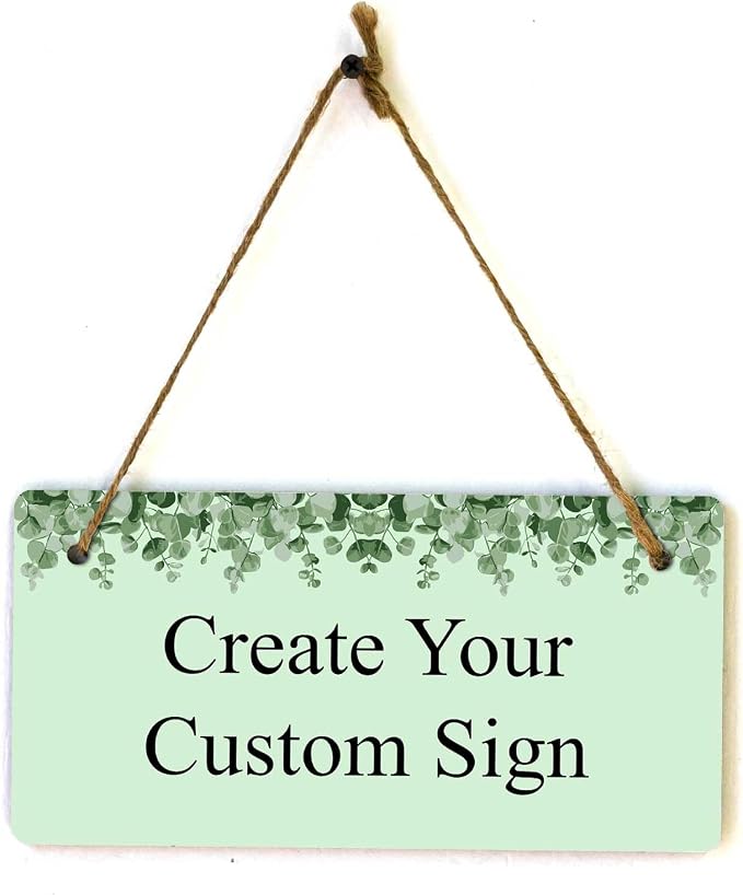 Signs ByLITA Eucalyptus Greenery Personalized Hanging Wall or Door Sign | by SignsByLITA